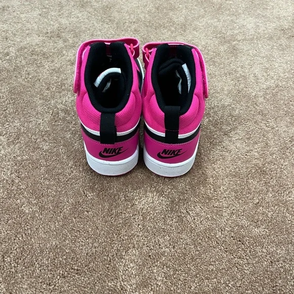 NWOB! Nike Court Borough Mid 2 Pink and Black Sneakers Youth Size 6. - Picture 5 of 8
